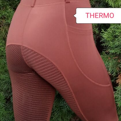 APM-TEC Winter Thermo Reitleggings Reithose Silikon Vollbesatz XL/40 rostbraun