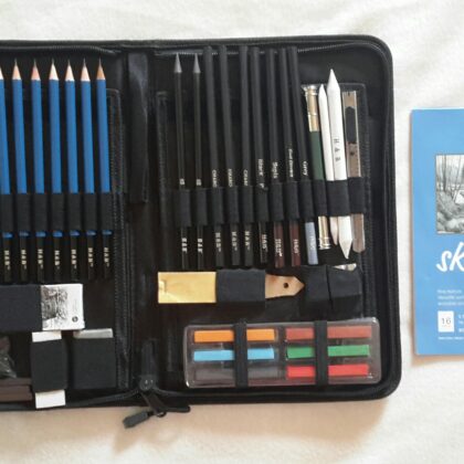 48 tlg professionelles Zeichenset Bleistift Skizzenset mit Werkzeugen
